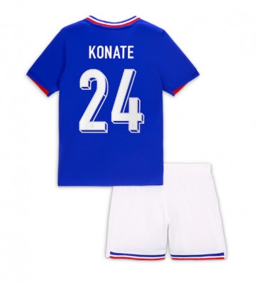 Frankrig Ibrahima Konate #24 Hjemmebanesæt Børn EM 2024 Kort ærmer (+ korte bukser)